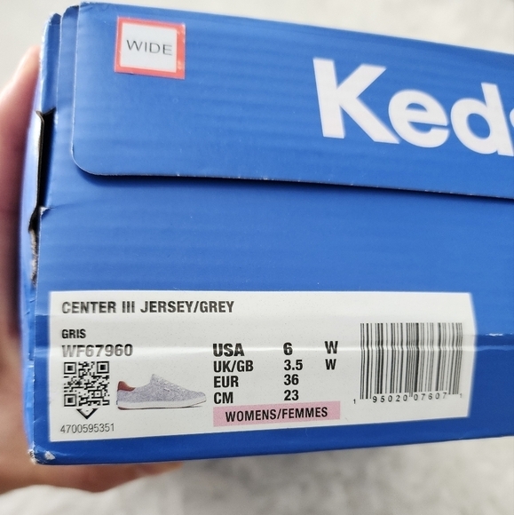 Keds Center III Jersey Lace Up - Women. Grey. Size 6 Wide. New.  The sneaker t - Picture 6 of 6